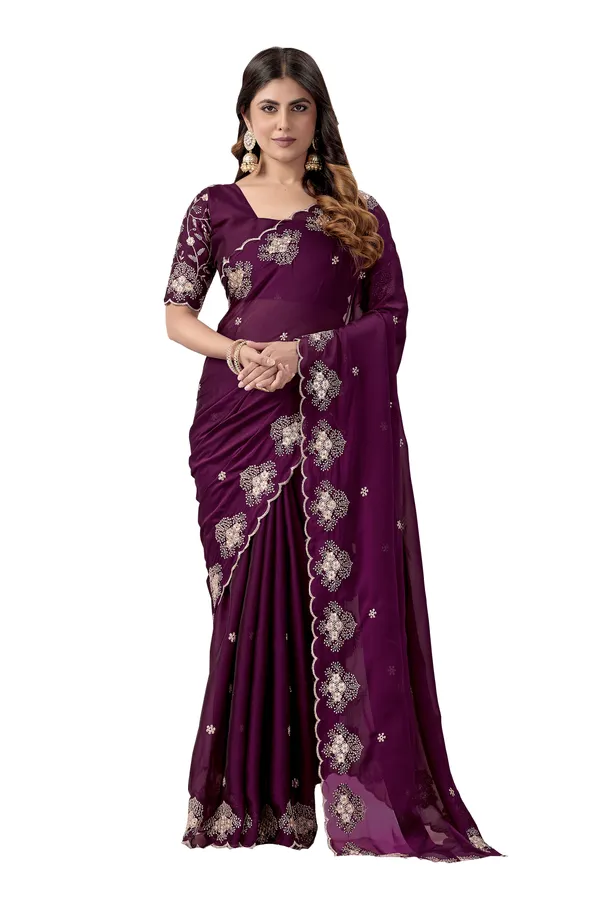 Purple_Chiffon_Embroidered_Saree_For_Women