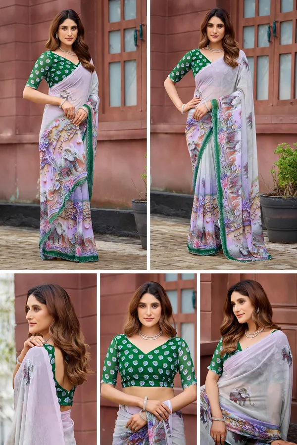Lavender_Floral_Print_Saree_For_Women