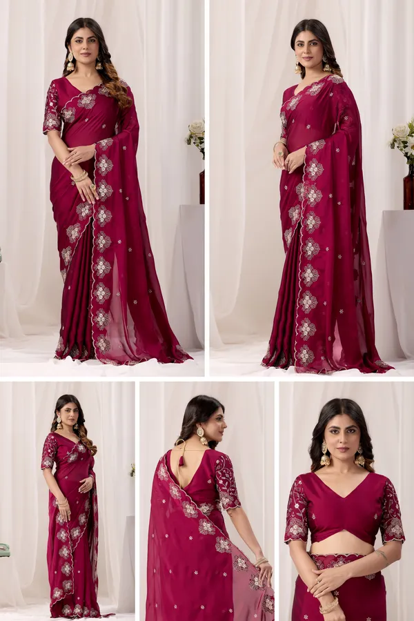 Magenta_Embroidered_Saree_For_Women