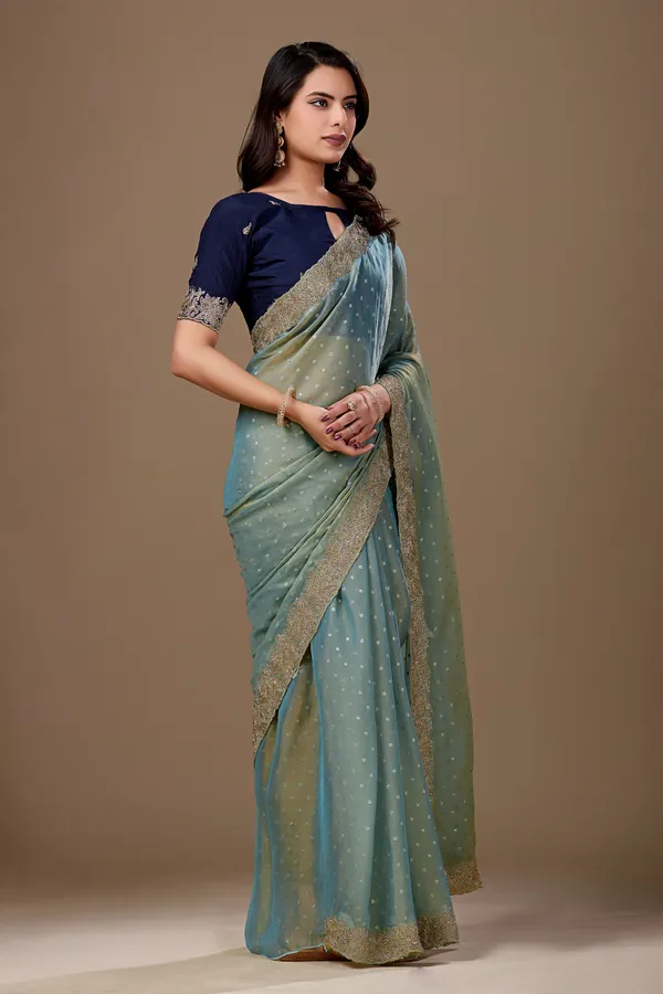 Sage_Green_Embellished_Saree_For_Women