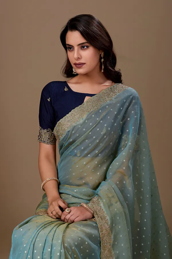 Sage_Green_Embellished_Saree_For_Women