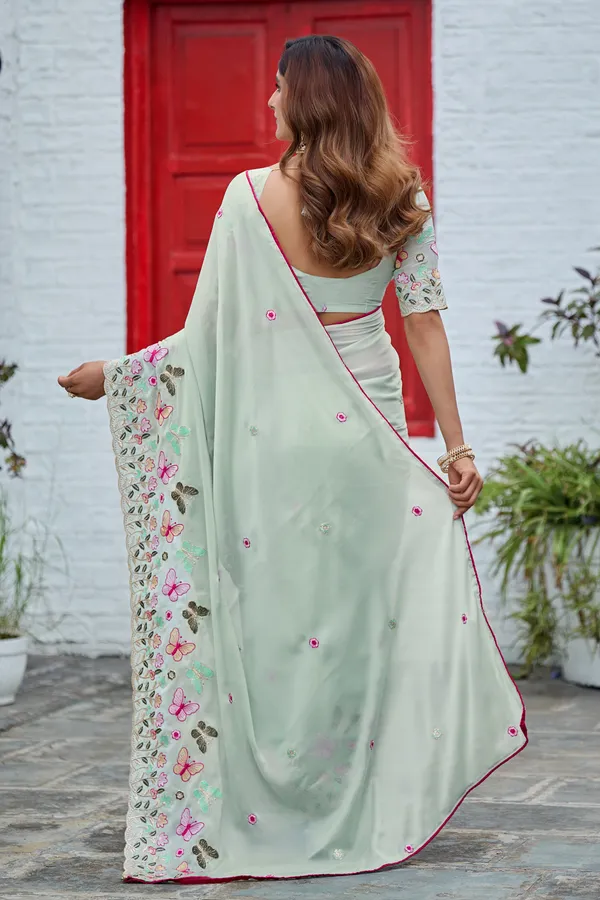 Mint_Green_Floral_Embroidered_Saree_for_Women