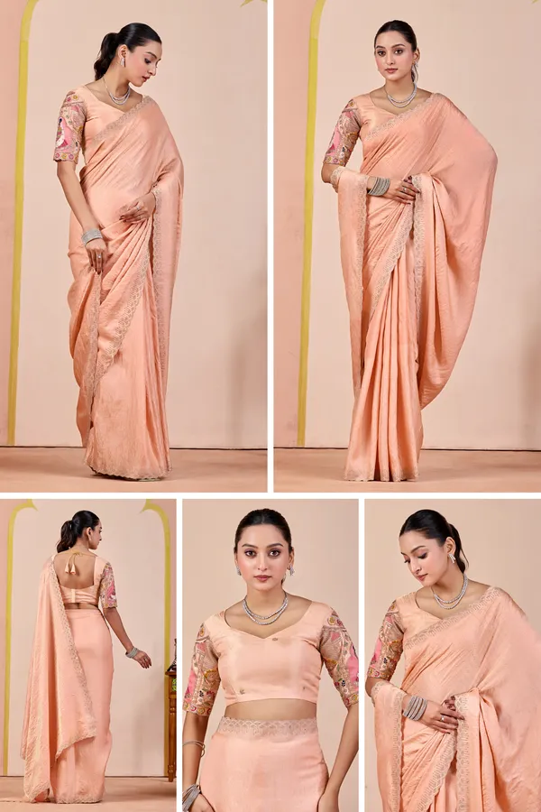 Peach_Textured_Traditional_Saree_for_Women