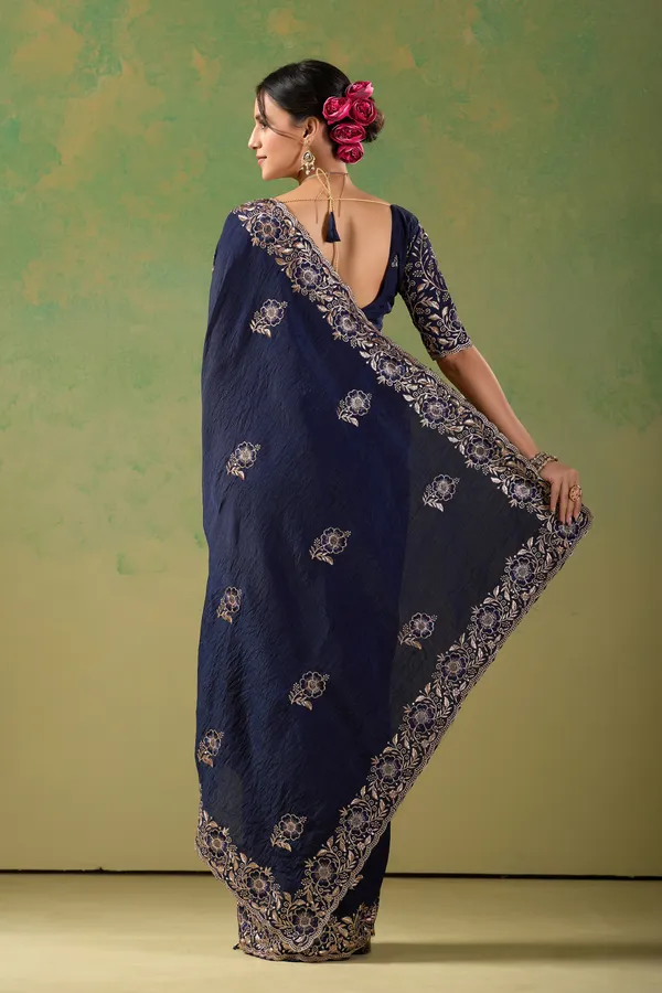 Navy_Blue_Embroidered_Saree_Set_for_Women