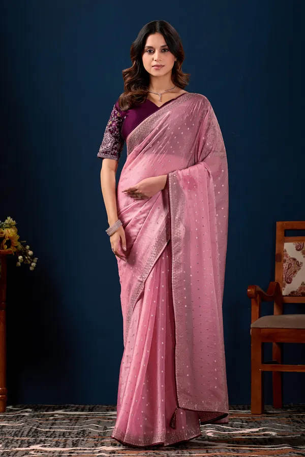 Pink_Chiffon_Embellished_Saree_For_Women