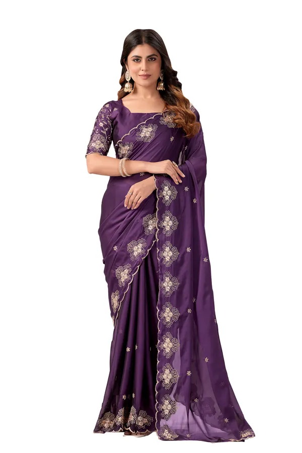 Purple_Embroidered_Saree_For_Women