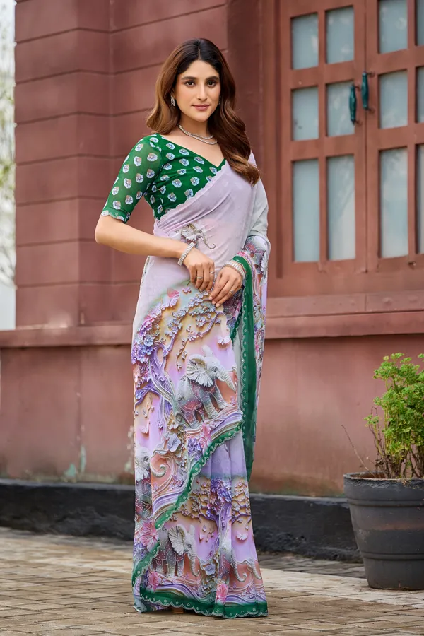 Lavender_Floral_Print_Saree_For_Women