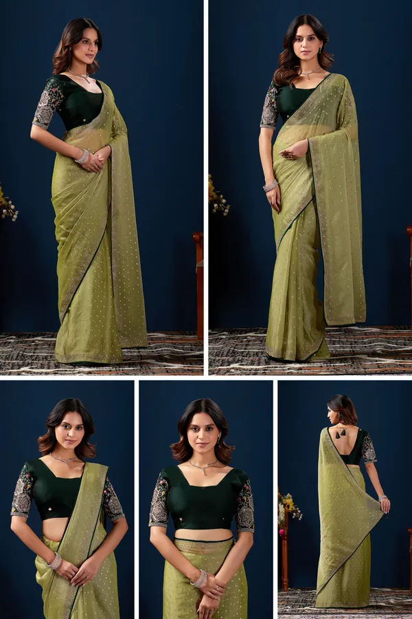 Olive_Green_Embroidered_Saree_For_Women