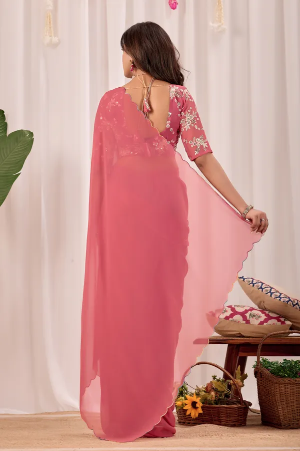 Pink_Georgette_Floral_Saree_for_Women