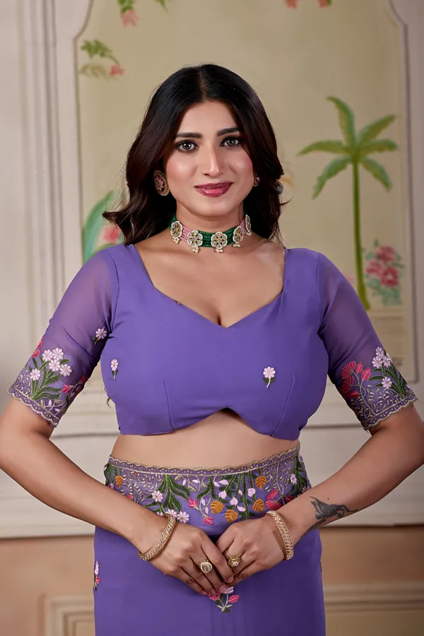 Purple_Floral_Embroidered_Saree_For_Women