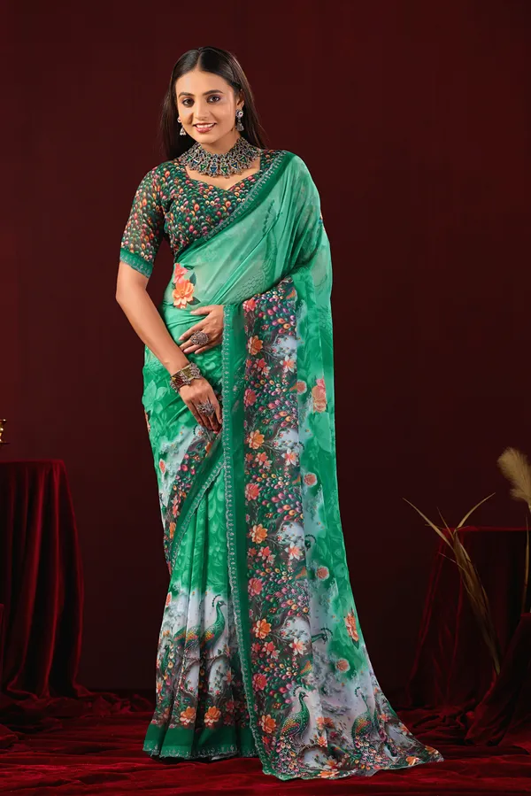 Green_Printed_Saree_for_Women
