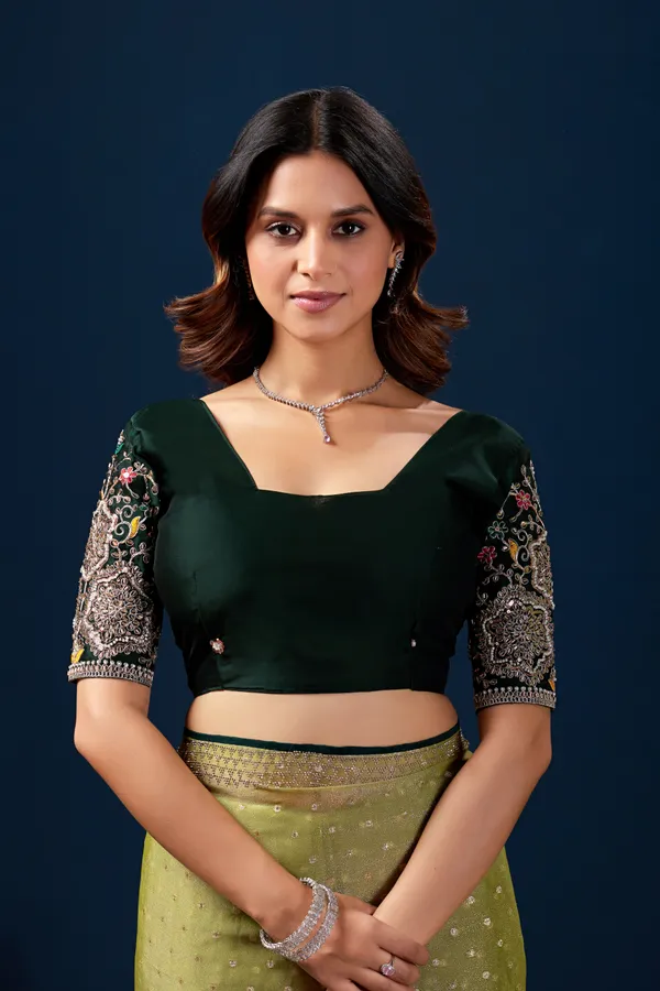 Olive_Green_Embroidered_Saree_For_Women