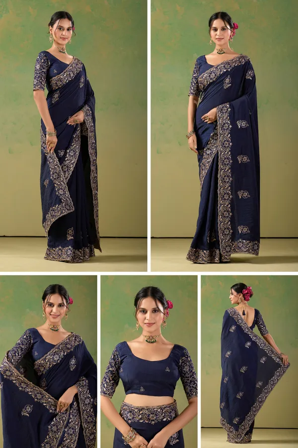 Navy_Blue_Embroidered_Saree_Set_for_Women