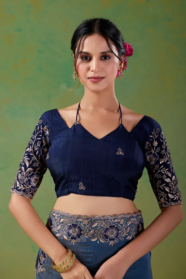 Blue_Embroidered_Saree_For_Women