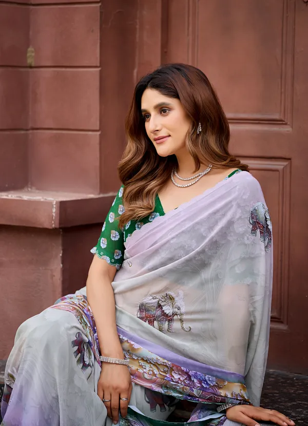Lavender_Floral_Print_Saree_For_Women