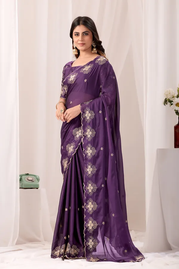 Purple_Embroidered_Saree_For_Women