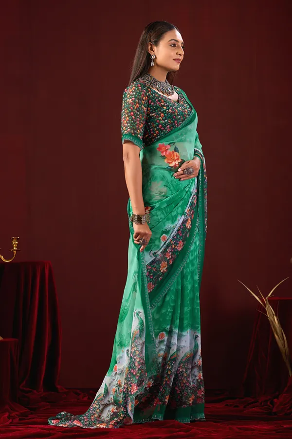 Green_Printed_Saree_for_Women