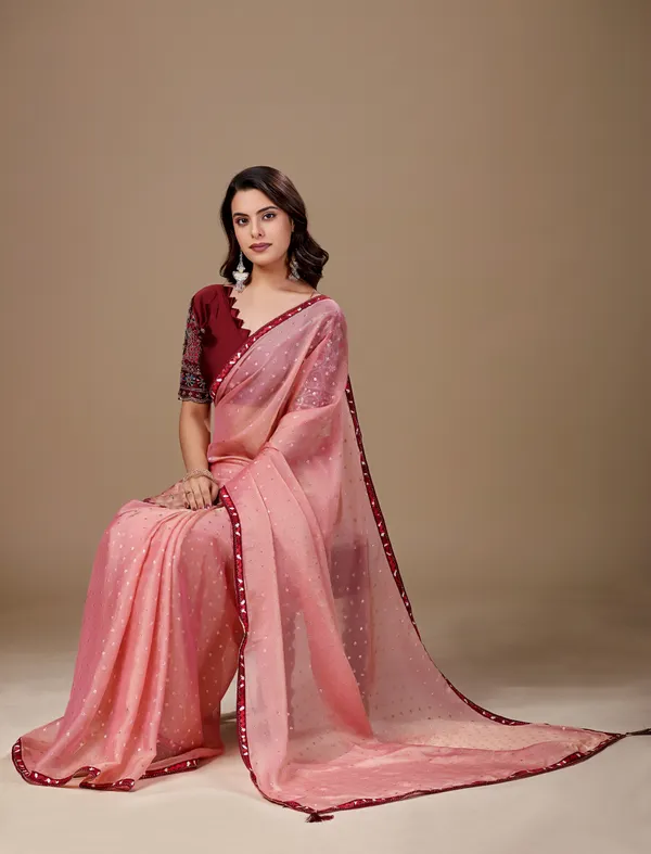 Pink_Chiffon_Sequin_Embellished_Saree_For_Women
