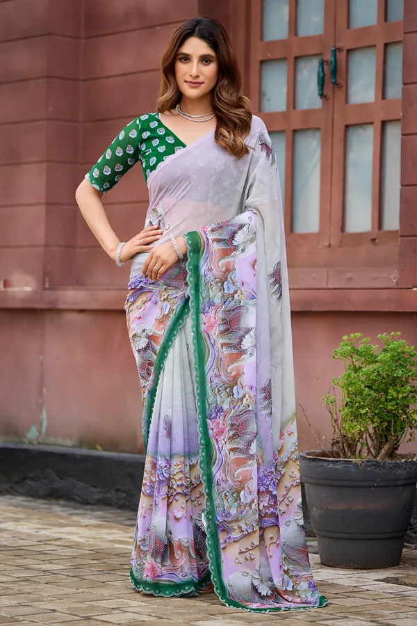 Lavender_Floral_Print_Saree_For_Women