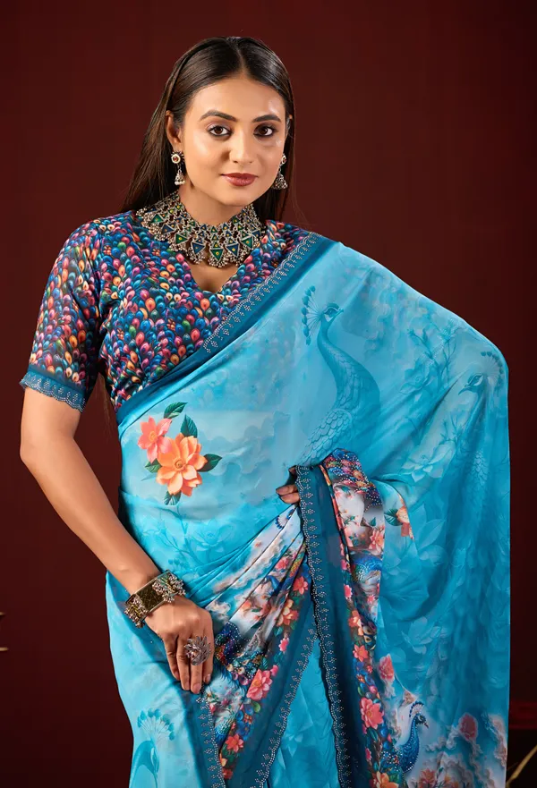 Blue_Floral_Print_Saree_for_Women