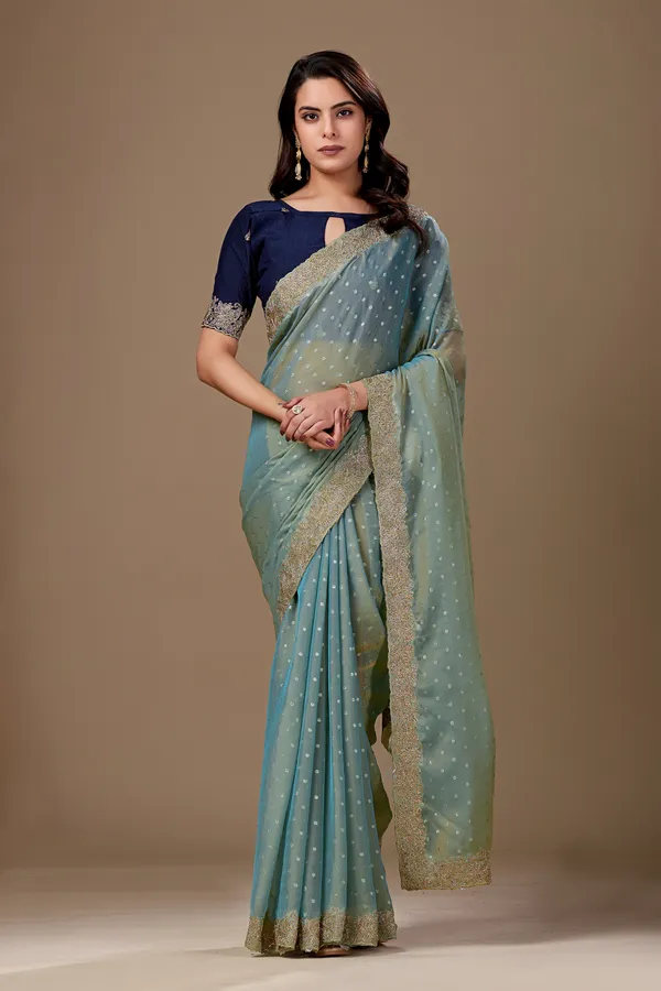 Sage_Green_Embellished_Saree_For_Women
