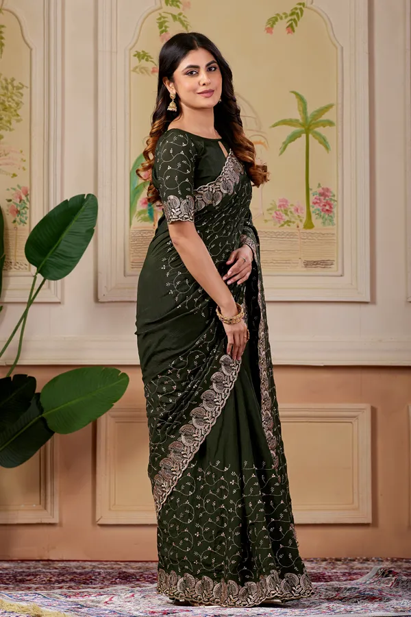 Green_Art_Silk_Floral_Printed_Paisley_Border_Saree_For_Women