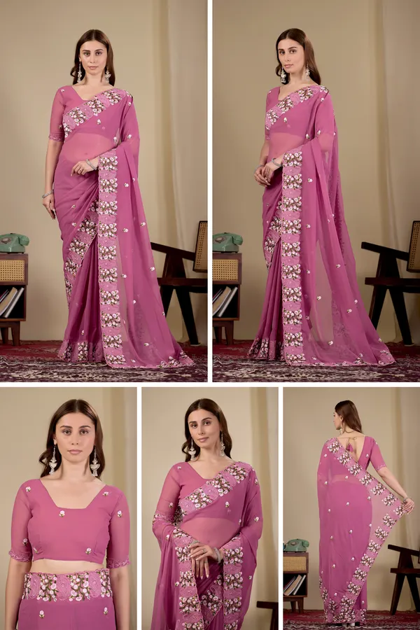 Pink_Floral_Embroidered_Saree_For_Women