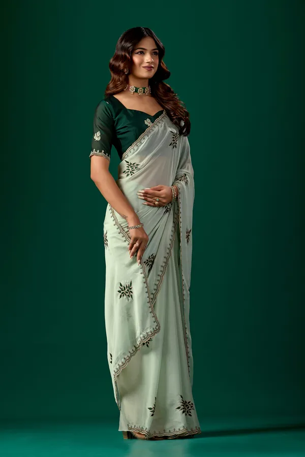 Green_Floral_Saree_Set_for_Women