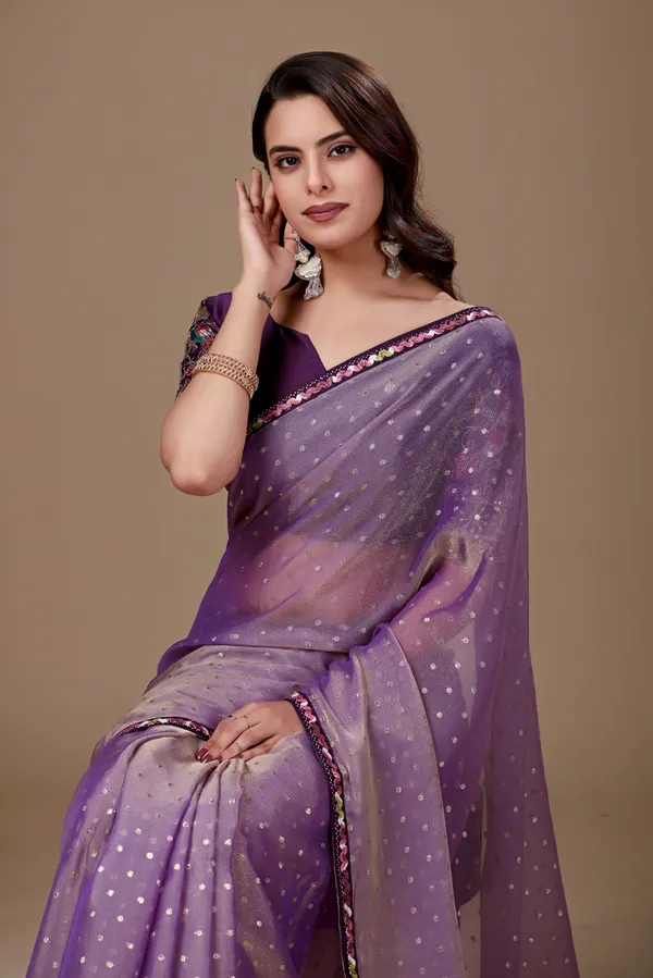 Purple_Sheer_Sequin_Saree_For_Women