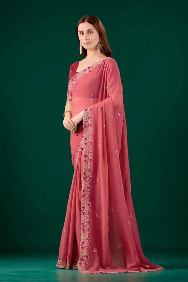 Pink_Georgette_Floral_Embroidered_Saree_For_Women