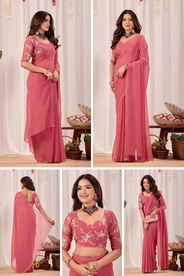 Pink_Georgette_Floral_Saree_for_Women
