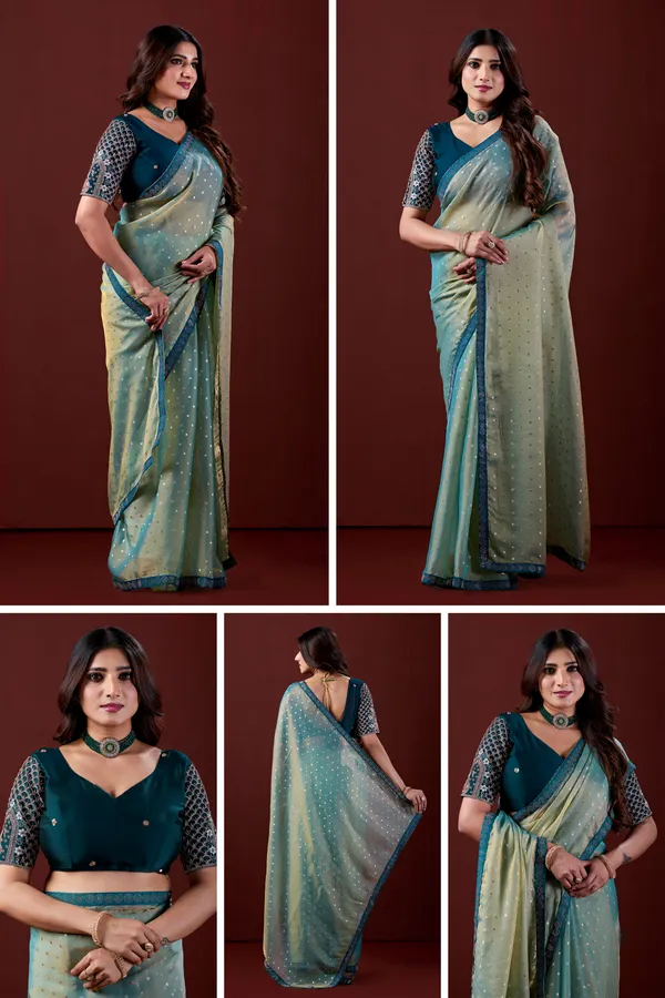 Teal_Georgette_Embellished_Saree_For_Women