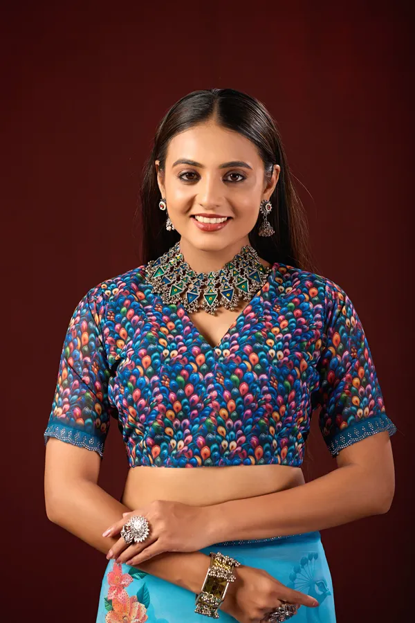 Blue_Floral_Print_Saree_for_Women