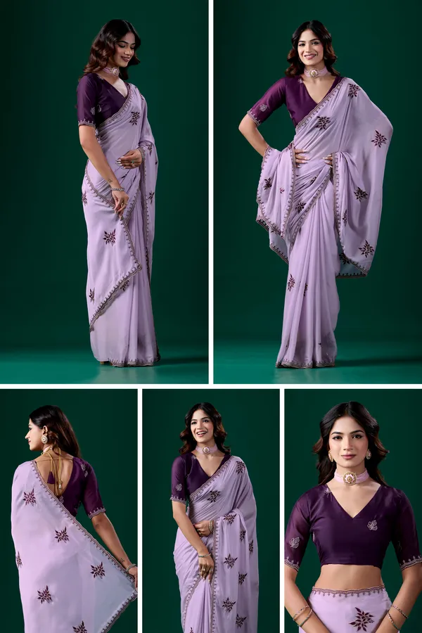 Lavender_Floral_Print_Saree_For_Women