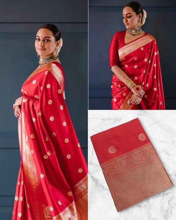 Red_Jacquard_Premium_Saree_For_Women