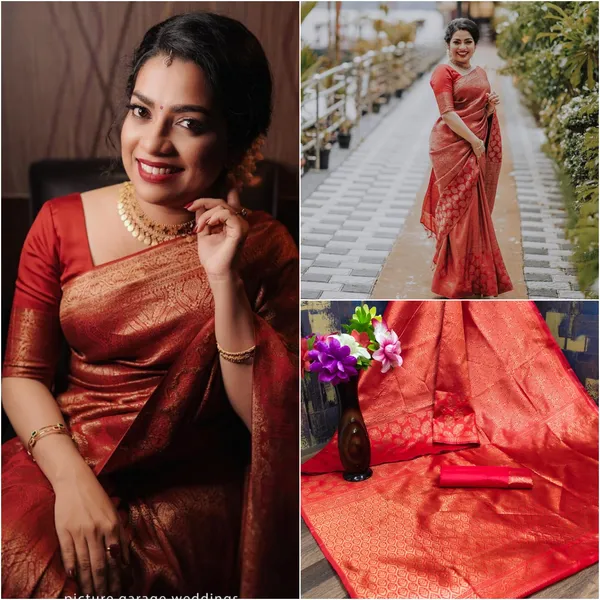 Red_Jacquard_Premium_Saree_For_Women