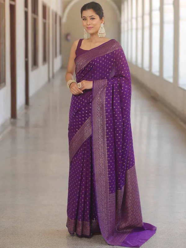 Purple_Jacquard_Premium_Saree_For_Women