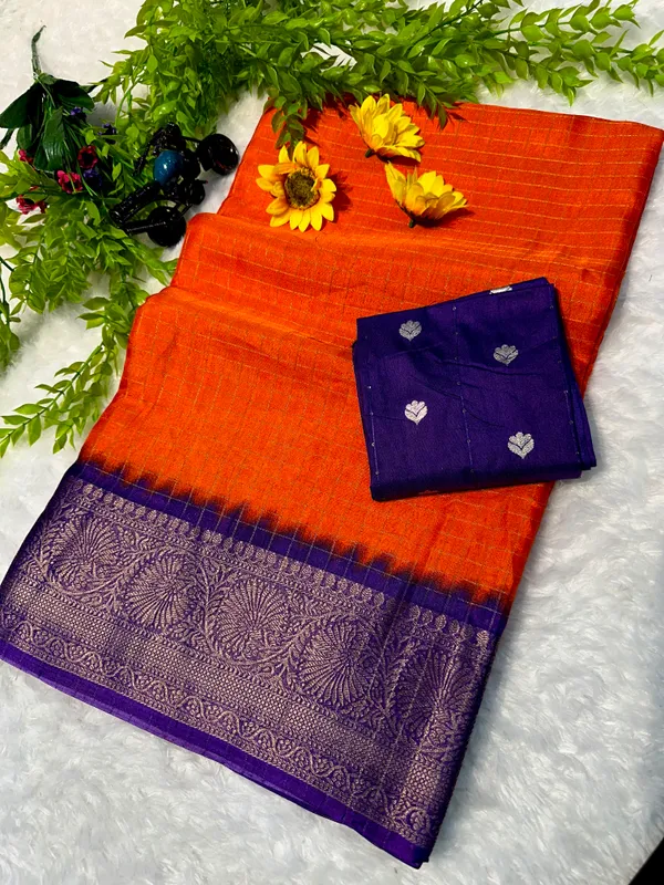 Orange_Jacquard_Premium_Saree_For_Women