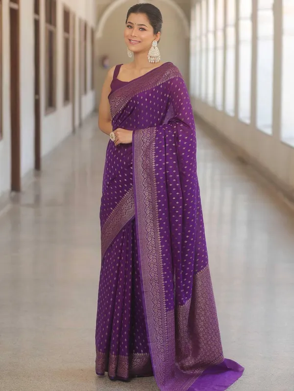 Purple_Jacquard_Premium_Saree_For_Women