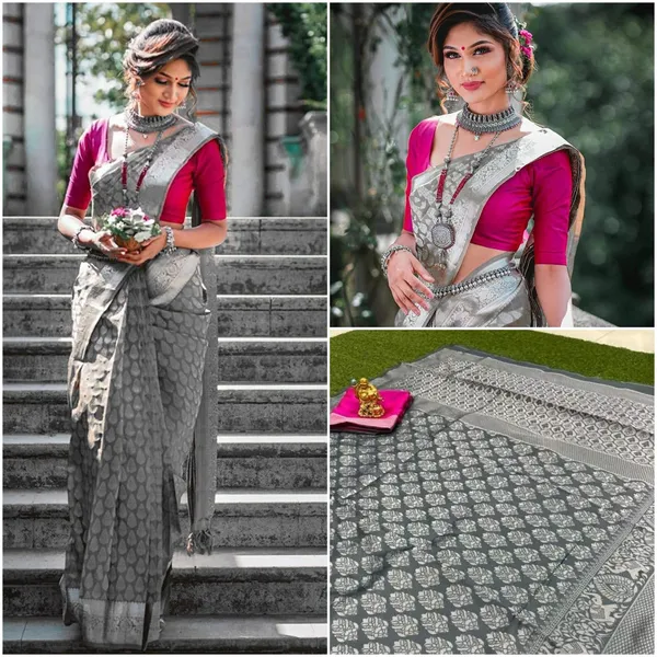 Grey_Jacquard_Premium_Saree_For_Women