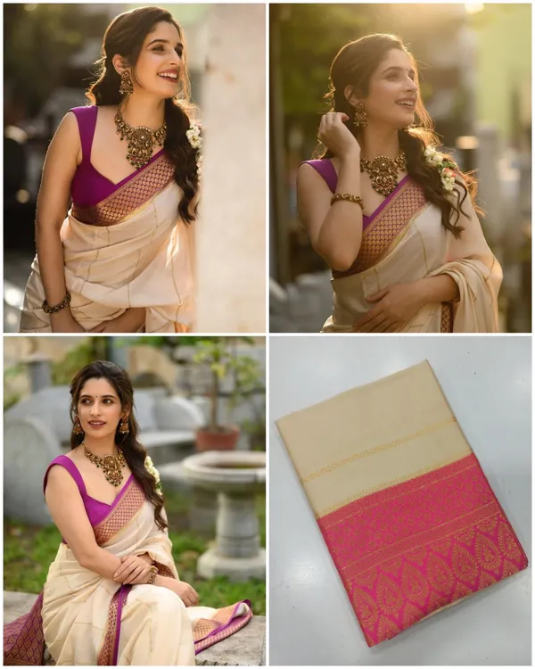 Cream_Jacquard_Premium_Saree_For_Women
