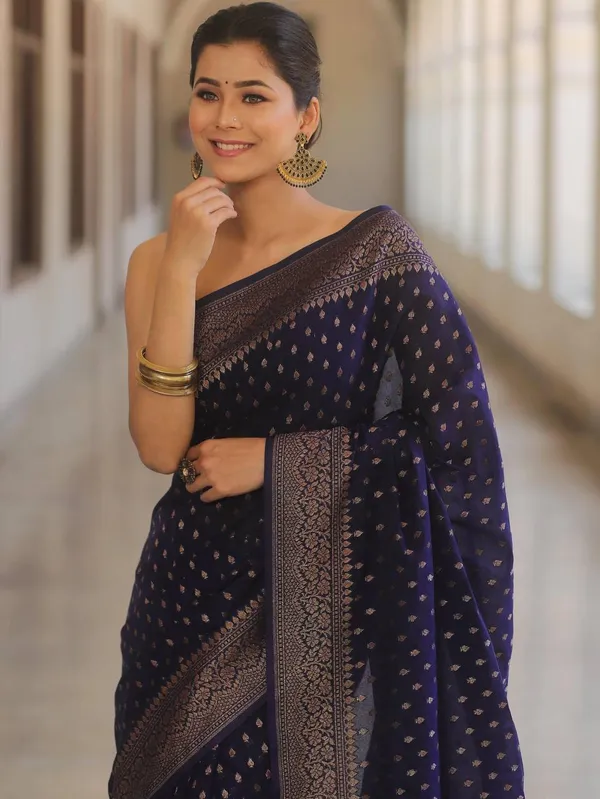 Navy_Blue_Jacquard_Premium_Saree_For_Women