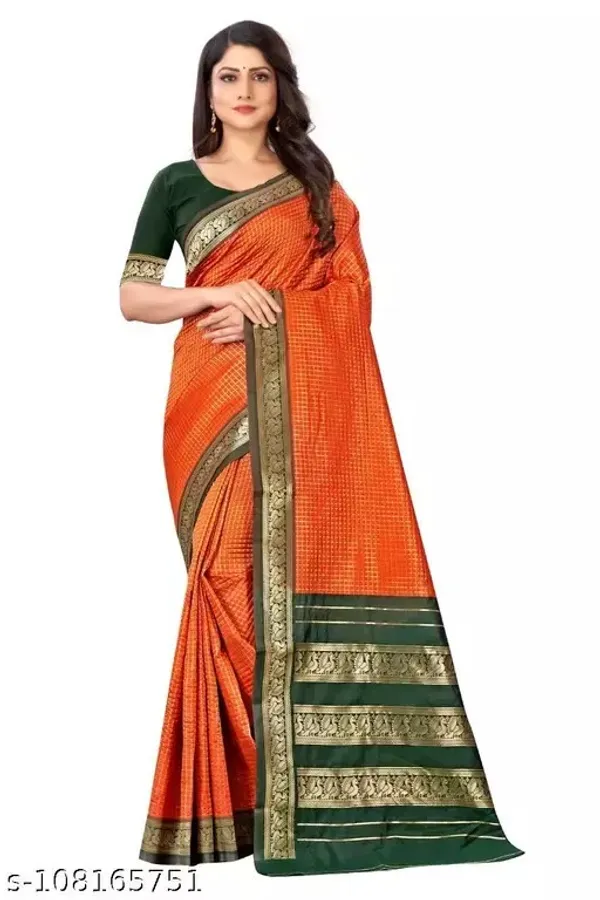Orange_Jacquard_Premium_Saree_For_Women