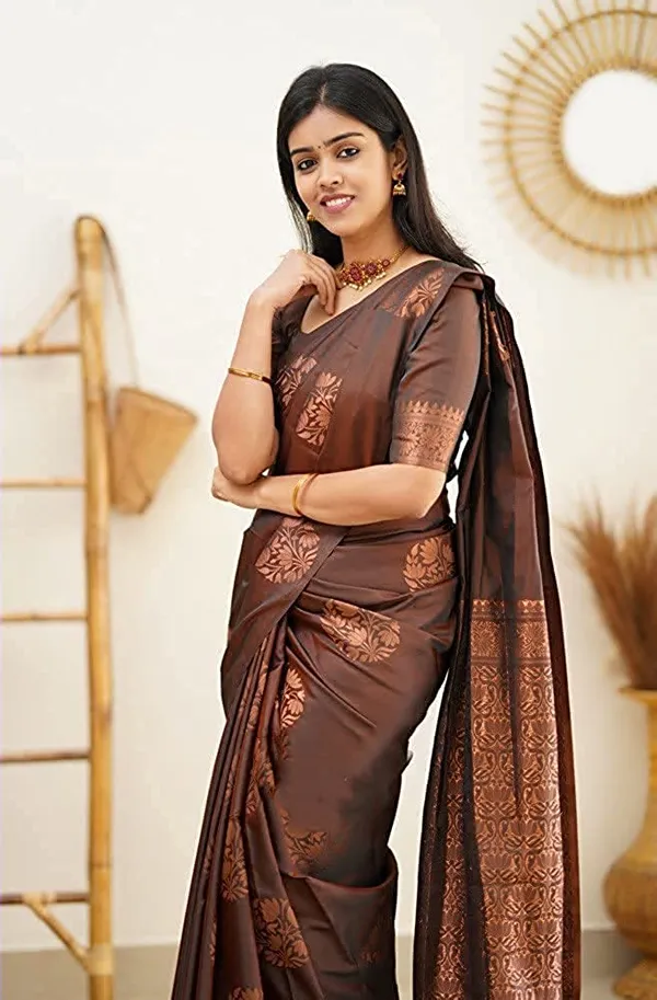 Brown_Jacquard_Premium_Saree_For_Women
