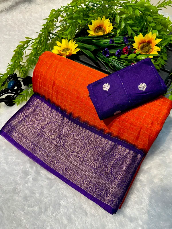 Orange_Jacquard_Premium_Saree_For_Women