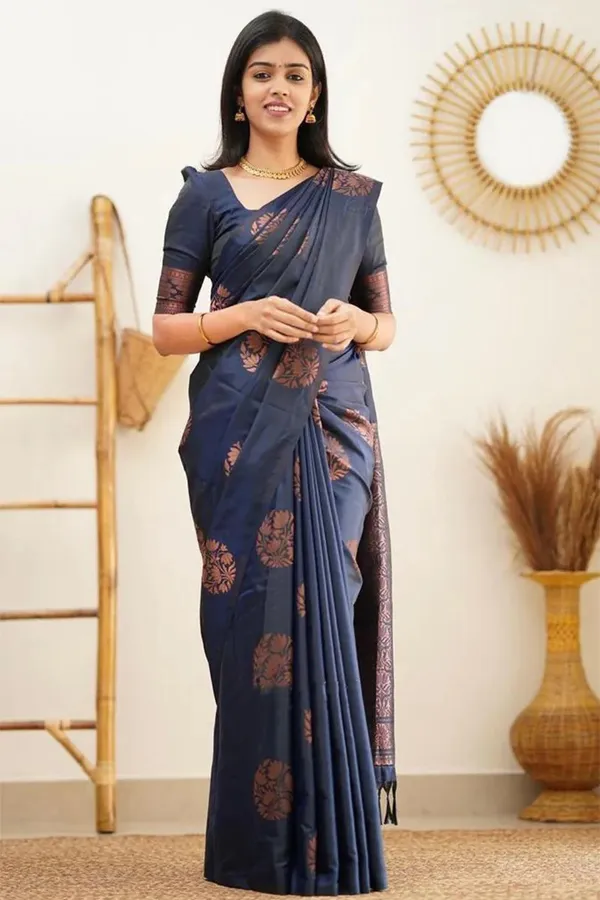 Navy_Blue_Jacquard_Premium_Saree_For_Women