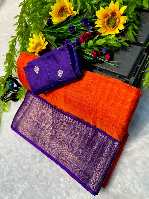 Orange_Jacquard_Premium_Saree_For_Women