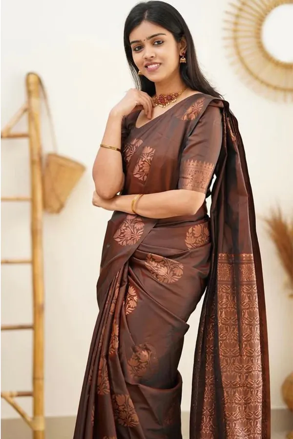 Brown_Jacquard_Premium_Saree_For_Women