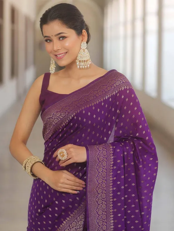 Purple_Jacquard_Premium_Saree_For_Women