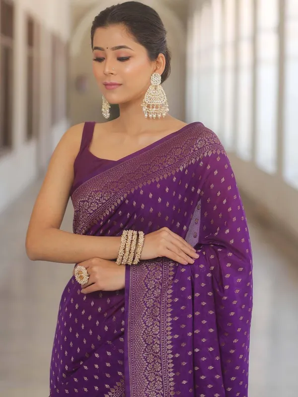 Purple_Jacquard_Premium_Saree_For_Women